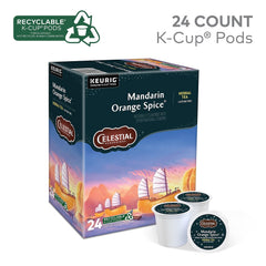Celestial Seasonings K-Cup pod in cup-ready single-serve setup