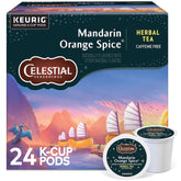 Celestial Seasonings Mandarin Orange Spice K-Cup pods ready for a quick flavorful cup
