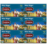 Celestial Seasonings Mint Magic tea bags ready for a caffeine-free refreshment.