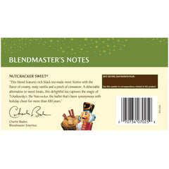 Nutcracker Sweet steep cup highlighting creamy vanilla notes and cinnamon warmth for cozy afternoons.