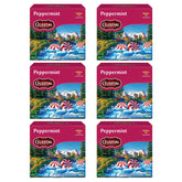 Celestial Seasonings Peppermint Tea box front showing six-pack for caffeine-free refreshment