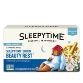 Celestial Seasonings Sleepytime Biotin Beauty Rest Tea box for winding down