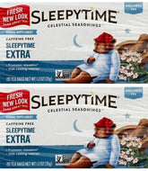 Celestial Seasonings Sleepytime Extra front box view, a caffeine-free evening option