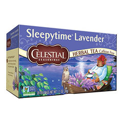 Sleepytime Lavender packaging on a shelf signaling a soothing unwind.