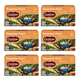 Celestial Seasonings Sleepytime Peach tea box front highlighting peach flavor