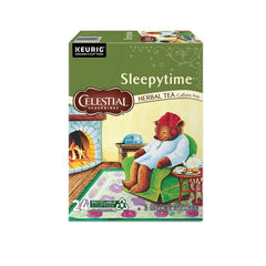 Celestial Seasonings Sleepytime tea cup with rising steam inviting evening calm