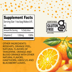 Celestial Seasonings Vitamin C Shine ingredients-closeup shows bright citrus aroma for a refreshing lift
