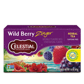 Celestial Seasonings Wild Berry Zinger tea cup steeping for a soothing caffeine-free moment