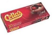 Cella's Dark Chocolate Cherries 5oz: glossy coating, ideal snack or dessert topping.