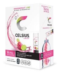 CELSIUS Dragonfruit Lime stick dissolving in water for pre-workout refreshment.