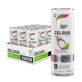 Celsius Fizz Free Dragon Fruit Lime bottle front showcases energizing, sugar-free refreshment.