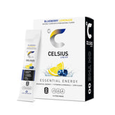 CELSIUS On-The-Go Blueberry Lemonade stick packet for convenient energy on the move.