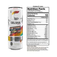 CELSIUS Retro Vibe pack of 12 offers a convenient energy option.