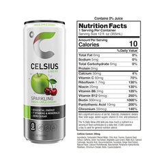 CELSIUS Sparkling Green Apple Cherry can on top view for on-the-go energy