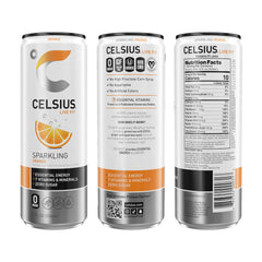 CELSIUS Sparkling Orange close-up of bubbles and refreshing citrus aroma