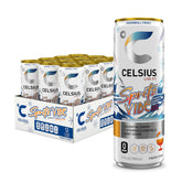 CELSIUS Sparkling Spritz Vibe can front view, icy citrus energy for workouts.