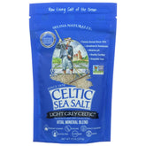 Celtic Sea Salt Light Grey Pouch 8oz close-up for finishing dishes