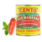 Cento San Marzano whole peeled tomatoes can with basil label for authentic sauces