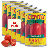 Cento Tomato Paste pack shot highlighting a convenient 12-pack