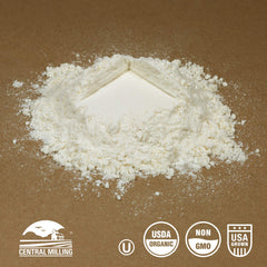 Central Milling organic unbleached flour pour bag for clean results