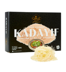 Çerez Pazarı Kataifi dough packaging shows premium shredded filo for authentic kunafa and baklava.