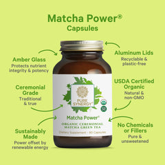 Ceremonial-grade organic matcha leaves on wooden surface, premium quality and origin.