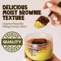 Ceres Gourmet dense, moist chocolate base with pistachio core