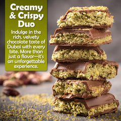 Cross-section reveals pistachio cream and kataifi texture in the bar.