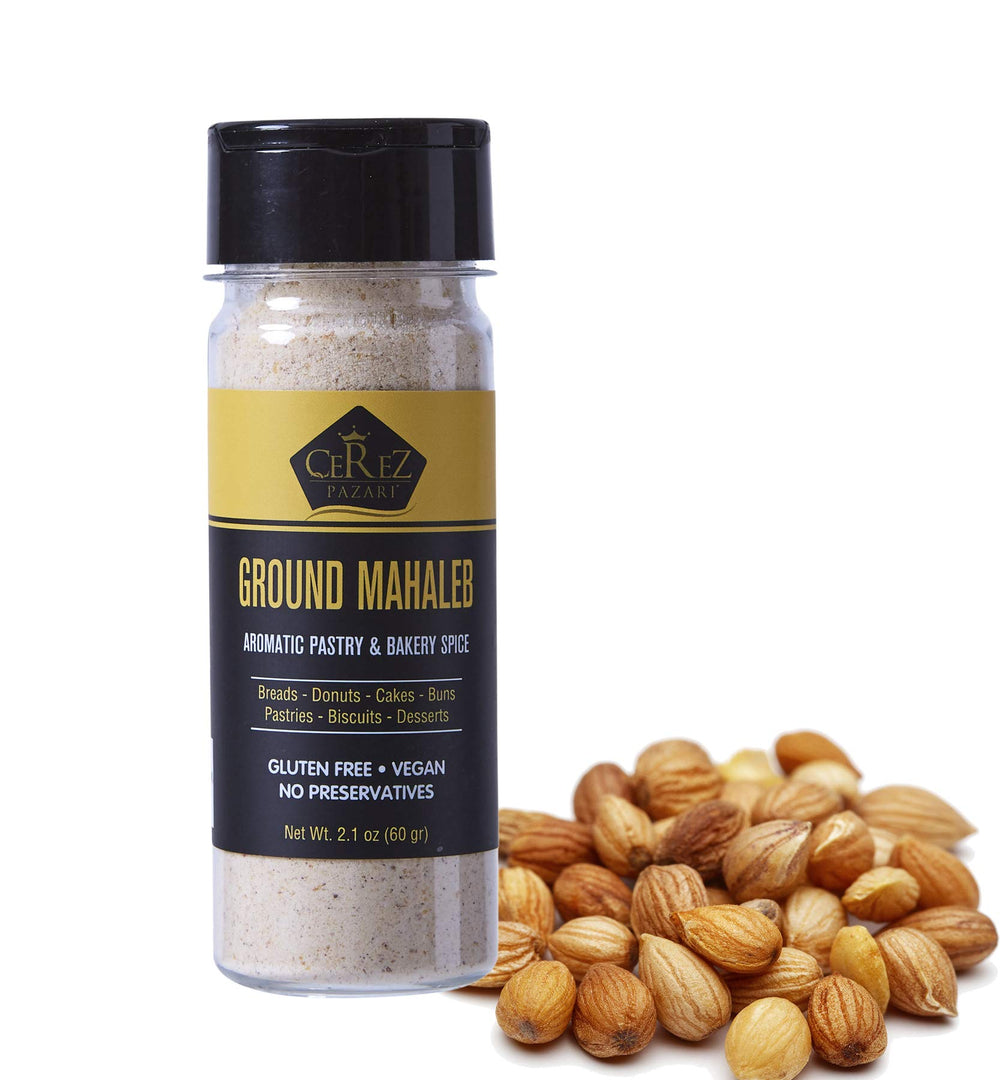 Çerez Pazarı ground Mahlab bottle ready for aromatic pastries.