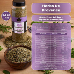 Cerez Pazari Herbs de Provence jar close-up shows vibrant herbs for seasoning.