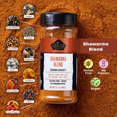 Çerez Pazarı Shawarma Spice Blend jar with lid highlighting packaging
