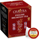 Cha4TEA English Breakfast K-Cup pod close-up for a quick, robust morning cup.