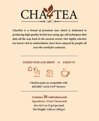 Cha4TEA USA-manufactured packaging emphasizes quality and domestic production.