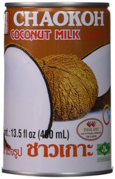 Chaokoh coconut milk 13.5 oz pack of 3, ideal for baking and curries.