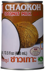 Chaokoh coconut milk 13.5 oz pack of 3, ideal for baking and curries.