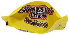 Close-up of Charleston Chew Rollers Vanilla texture and chewy bite.