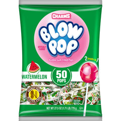 Charms Blow Pop Watermelon shell close-up for a fruity experience