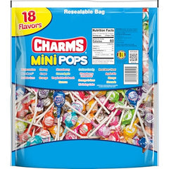 Charms Mini Pops Cherry flavor, perfect for lunchboxes and celebrations