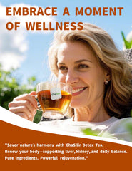 ChaSilir brewed detox tea in a mug invites a soothing amber infusion.