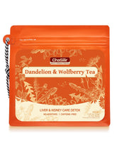 ChaSilir dandelion-wolfberry tea bags packaging showcases eco-friendly design for a detox ritual.