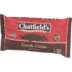 Chatfield's Carob Chips packaging shows 12 oz size