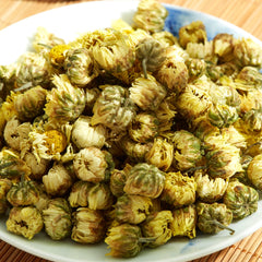 ChaWuWarmSun TongXiang origin field, highlighting premium chrysanthemum harvest for discerning tea lovers.