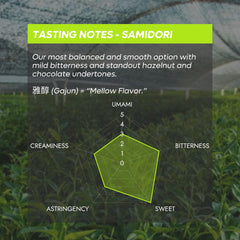 Chazoku Samidori single-cultivar powder with vibrant emerald color