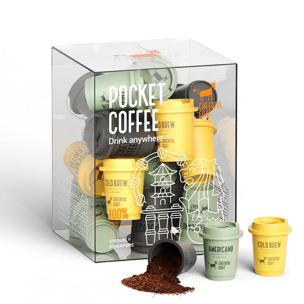 CheerfulGoat instant cold brew pack showing premium convenience and flavor