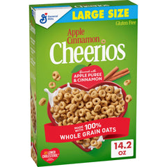 Cheerios Apple Cinnamon bowl ready for breakfast, featuring gluten-free whole grains.