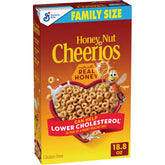 Cheerios Honey Nut Heart Shapes box with affirmations for a cheerful morning