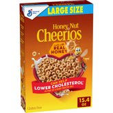 Cheerios Honey Nut Heart Shapes box showing heart pattern and affirmations.