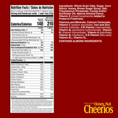 Close-up of Cheerios Honey Nut heart-shaped Os with honey and almond flavor.