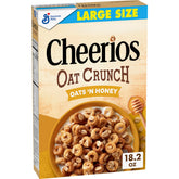 Cheerios Oat Crunch bowl with milk highlighting whole grain oats and honey