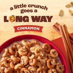 Cheerios Oat Crunch Cinnamon family box on a kitchen counter for a wholesome staple